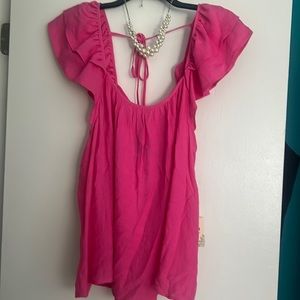 NWT Perch by Blu Pepper Hot Pink Blouse